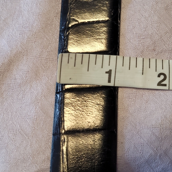 Trafalgar men's size 36" black leather croc embossed belt Made in USA - Picture 14 of 14